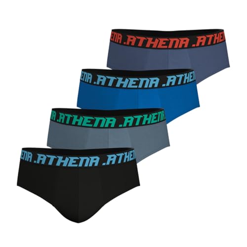 Athena - Lot de 4 Slips Homme My Petit Prix - Coton Stretch - Label Oeko-TEX® Standard 100