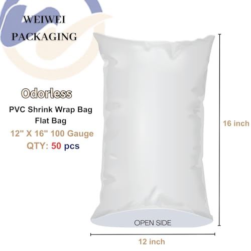 Image of Weiwei - 12 X 16 inch 50PCS Odorless PVC Heat Shrink Wrap Bags