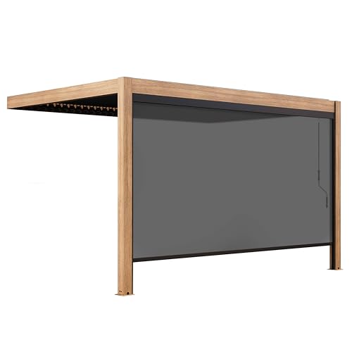 Pergola bioclimática respaldada 3x4m y 1 Store Madera Gris