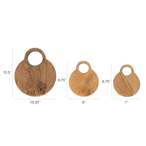 Set de 3 tablas redondas de madera de mango con soporte miniatura 2