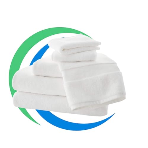 EcoLaire 12, 24X48 Bath Towel Cotton Blend White Economy Grade Super Absorbent Best for Spa, Salon, Kitchen, Clinic Hotel, Hospitality & Home use (12, 24X48 Bath Towel)
