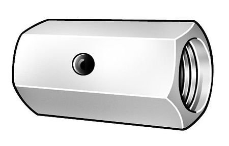#10-24 Dia. x 3/4" L x 5/16" W Steel Zinc Chromate Finish Coupling Nut, 5 pk.