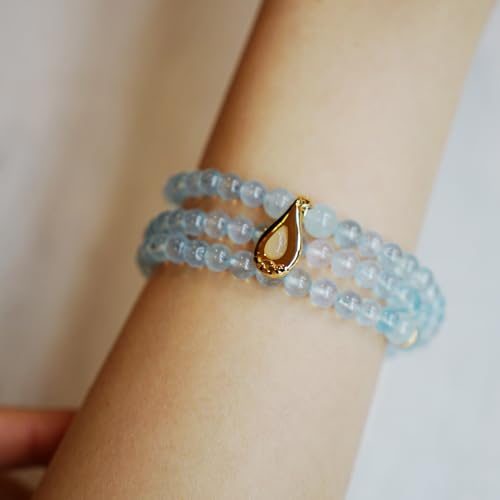 Image of Five Elements 18K Gold Vermeil 3 Layered Crystal Gemstone Beads Bracelet & Necklace for women Solid 925 Sterling Silver 18K Gold or White Gold Plated jewelry