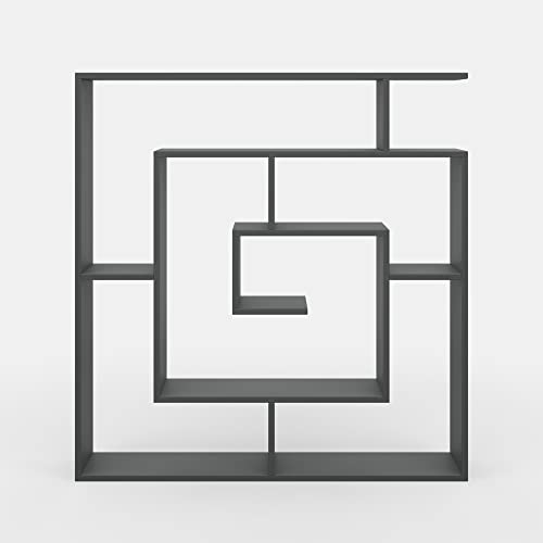Ada Home Décor Briscoe Bookcase, 49'' X 51'' X 8.5'', Anthracite #TOP2