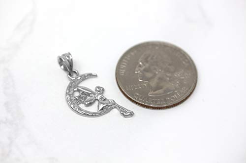 Sterling Silver Tinkerbell Fairy Tale on The Moon Charm Pendant Necklace4