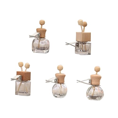 SOESFOUFU 5個 車の香水瓶 room fragrance essential oil ウエハース 車のベント 自動 ミニ香水ボトル 油 エッセンシャルオイルディフューザー 香り飾り ガラス