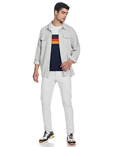 Image of Max Men's Striped Slim Fit Crew Neck T-Shirt