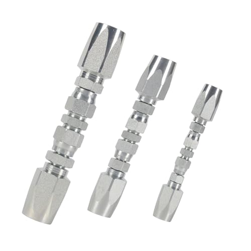 Image of 3 Pack 1 /4 inch 3 /8'' 1 /2'' Hydraulic Hose Field Repair Kit 1 /4 inch 3 /8'' 1 /2'' Inner Diameter Reusable Hydraulic Hose Fittings Hydraulic Hose Connector (1 /4 & 3 /8 & 1 /2 Inch)