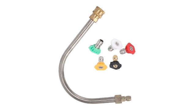 Extension De Lance De Nettoyeur Haute Pression En Acier Inoxydable Et Laiton 4000 Psi 6,35 Mm à Connexion Rapide (forme De U