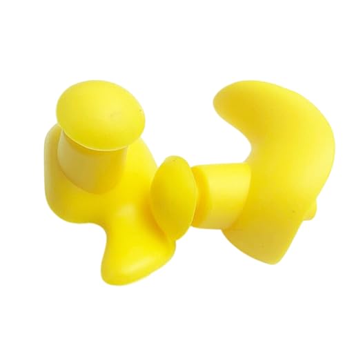 Image of James HealthPlus Premium Waterproof Silicone Ear Plugs for Swimming & Noise Reduction | Reusable Earplugs for Sleep, Meditation, Study & Travel | Ergonomic Fit with Carry Case (1 Pair Yellow)