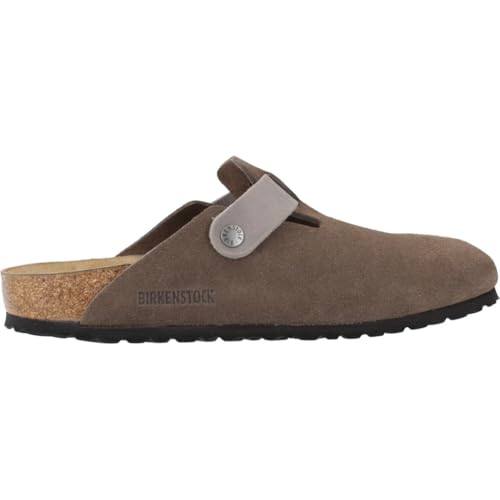 Miniatura 4 de Birkenstock Boston Bs 1029193 Concrete Gray Grigio Ciabatta Zoccolo Uomo Fibbia Camoscio 41
