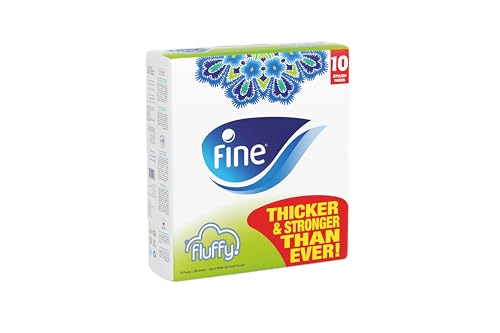 Fine Fluffy Facial Tissue 10 packs of 200 sheets x 2 Ply