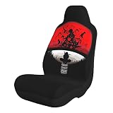 AROUNDVVIZZ Car Seat Cover, Full Front Seat Cover 1PCS , Japanese Anime Car Seat Cover Black Car Cus