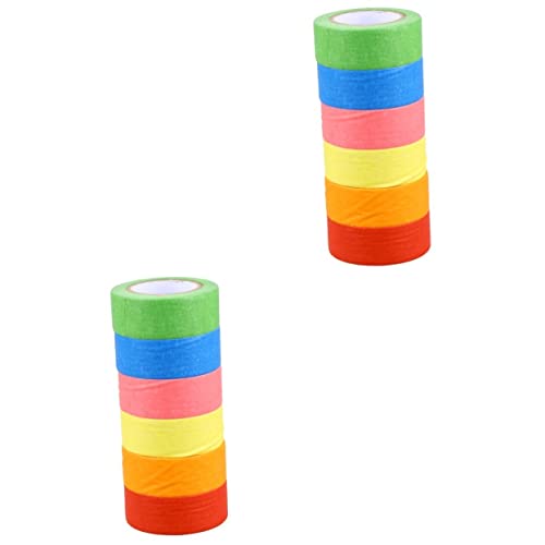 TEHAUX 12 Peças duto colorido fita de papel artesanal fita de pintura fita de pintores de arco-íris