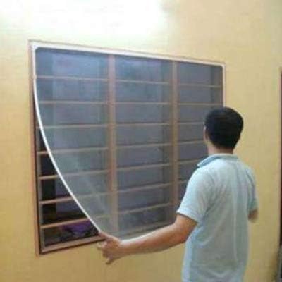 Netfly 120 GSM Window Mosquito Net โ Easy Install Polyester Mesh Insect Screen for Windows & Doors, Strong Adhesive Velcro, Washable & Reusable Bug Screen (4x5 FT, White)