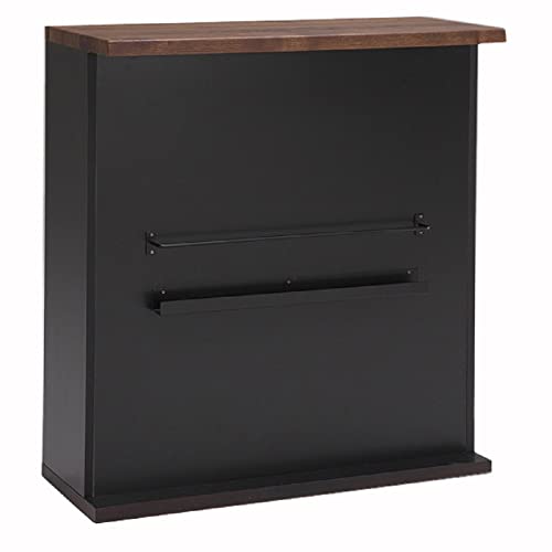 大川家具 カウンターテーブル バーカウンター 日本製 幅95x奥行43x高さ104cm 間仕切り 収納 カウンター キッチンカウンターテーブル カウンター下収納 キッチン収納 収納ラック ブックラック バルブ ブラック