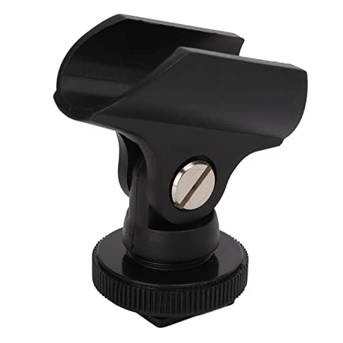 BONKZEBU 1.95cm Microphone Clamp/Holder Holder Plastic Mic Stand with Cold Shoe Mount for DSLR Camera, Easy Install Mic Clamp/Holder for Interviews, Perfect for DSLR Camera Use