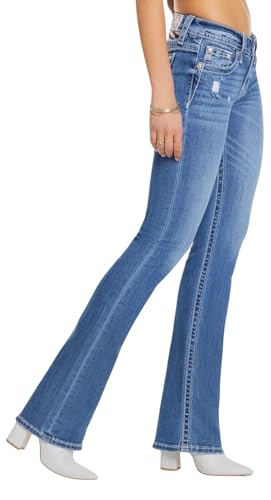 Miss Me Women's Liberty Faux Flap Pockets Mid-Rise Bootcut Jeans3