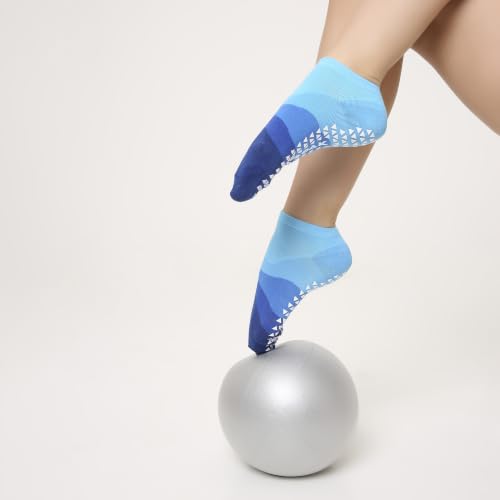 Image of Mint & Oak Pilates Socks with Grips for Women, Ankle Length Non-Slip Yoga Socks, Cotton Ideal For Yoga, Pilates, Gym, Workout, Cute Women's Gift