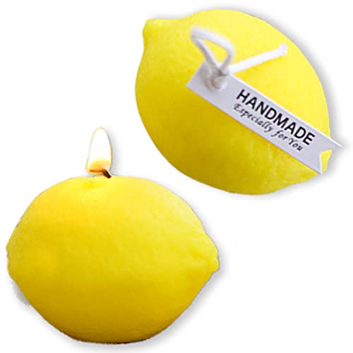 Belugadesign Lemon Shaped Candles | Novelty Kawaii Handmade Soy Wax For Women Gift Set Bundle | Cute Scented Room Decor 2 Pack #TOP19