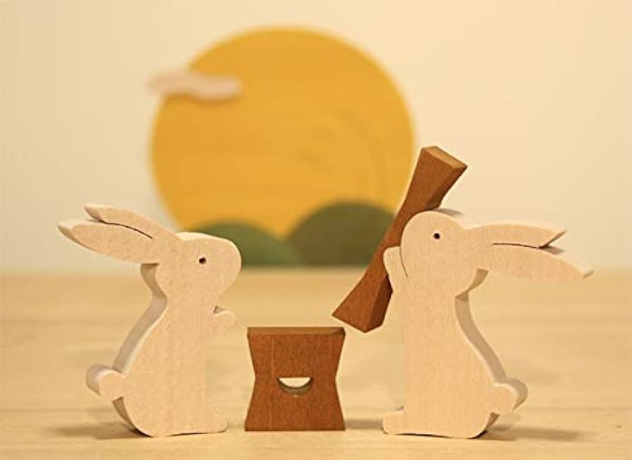 1144 餅つきうさぎ 月ウサギ 置物 1144 餅つきうさぎ 月ウサギ 置物