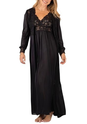 Shadowline Women's Nightgown Robe Peignoir Set Silhouette Nylon Sleepwear