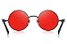 MERRY'S Gothic Steampunk Sunglasses for Women Men Round Lens Metal Frame S567(Black&Red, 46)