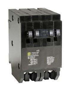 Square D Tandem Circuit Breaker Double Pole 20/30 Amp 2 Spaces DIN Rail Mount Thermal-Magnetic Circuit Breaker