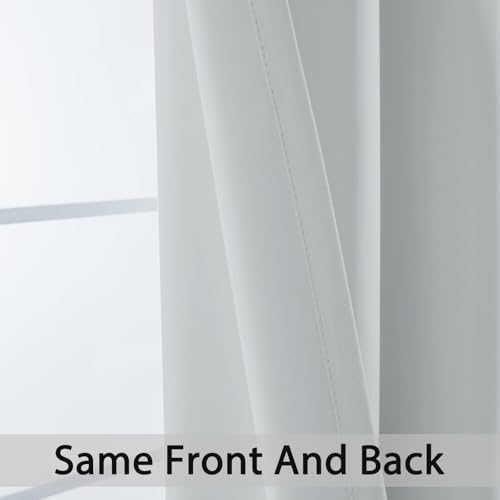 Yakamok 36 Inch Length Room Darking Curtains for Bedroom, Light Blocking Drapes Room Darkening Thermal Insulated Solid Grommet Panels for Living Room(38Wx36L, Greyish White, 2 Panels)