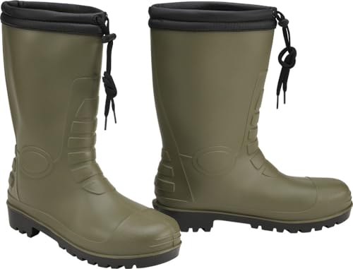 Bottes en caoutchouc noir Brandit isolantes pour garder les pieds au chaud et au sec en hiver