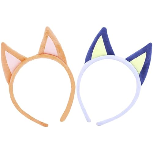 Susunaya Dog Ears Headbands 2PCS Animal Headwear Halloween Cosplay Costume Dog Ears Hair Accessories for Adults