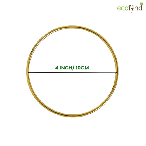 Image of ecofynd 4pcs Circle 4 Inch Metal Crafts Hoops, Gold Dream Catcher Rings Supplies, Macrame Creations Ring for Wreath Crafts, DIY Projects handicrafts Decoration Wall Hanging Craft (CS4003-GO)