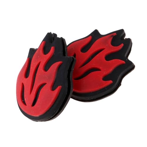 LFRXION 2Pcs Flame Shape Soft Silicone Racquet Shock Absorbers Tennis Racket Vibrations Dampener Tennis Squash Shock Absorbers