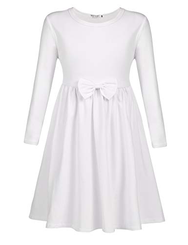 Arshiner Mädchen Kleider Baumwolle Kinder Langarm Kleid mit...