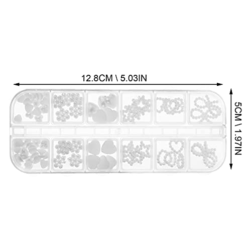 Beaupretty 1 Box Nail Art Pearls Slices 3D Heart Star Shaped Nail Decal Slice For Diy Nail Art Decoration Making Craft #TOP1