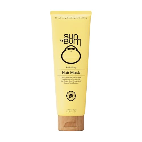 Sun Bum Revitalizing Deep Conditioning Hair Mask - Moisturizing and Restoring Treatment for Damaged Hair - Strengthening - Smoothing and Nourishing Formula - Vegan and Cruelty Free - 6 oz