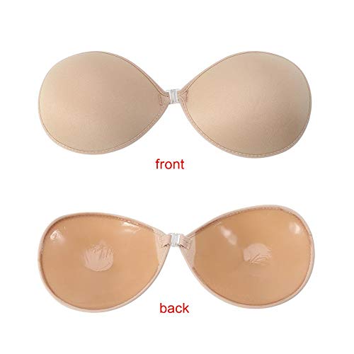 Hztyyier sutiã feminino invisível autoadesivo de silicone, sutiã sexy push-up frontal sem alças, sut