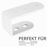 2 Stk Tür Barricade Klammern, Stahl U Sicherheitstürschloss Halterungen Metallwinkel, passend für 2 x 4 Lumber, für verstärkte Türschlösser Scheune Schuppe Garage (2pcs Weißer runder Kopf) – Ansicht 3
