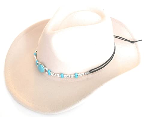 Hat Band Turquoise Gemstone Silver Weave Micro Suede Leather Adjustable Slip-Knot Sizing Western Cowboy #TOP6