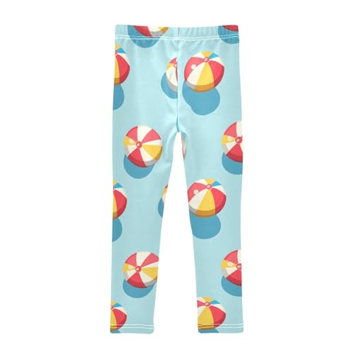 Beach Balls Girls Leggings,Workout Leggings for Girls Toddler Athletic Legging Size for 3-10T2