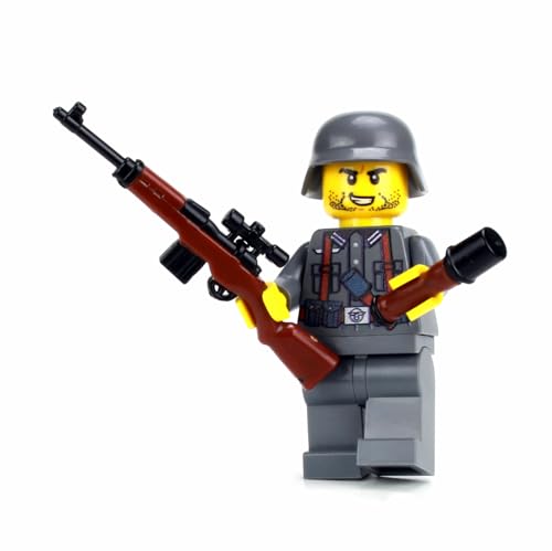 Battle Brick 1.6 Inches Tall G43 WW2 German Soldier Custom Minifigure | Genuine Military Minifig | Printed in USA | Great Gift for Ages 8+ to Adult AFOL