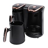 Greensen Türkischer Kaffeemaschinen-Hersteller, 1200W Doppelte Abteilung Elektrische Türkische Kaffeemaschine mit 2 Tassen, für Heiße Getränkezubereitung