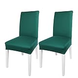 GoodtoU Dining Room Chair Slipcovers Stretch Spandex Chair Covers for Dining Kitchen Set of 2 (Teal,