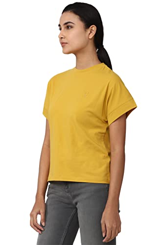 Image of Van Heusen Women's Cotton Regular Fit Half Sleeve Crew Neck Casual Regular Comfort Fit T-Shirt