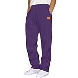 Pantalón Hombre Jogging Pantalones Chándal Otoño Invierno Casual Relajación Confort Pantalones Loungewear Sport Relax Pantalones Molleton Leisure Maison Cocooning Sweatpants Athleisure, morado, M