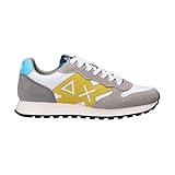 sun68 scarpe uomo, modello sneakers basse jaki summer time z33115, materiale esterno in pelle scamosciata. giallo