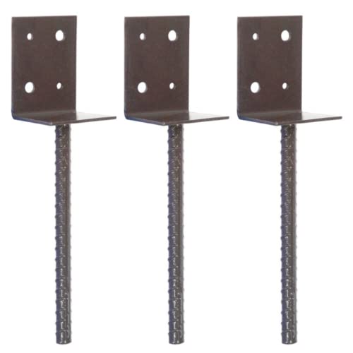 [FIXINGS DIRECT] Heavy Duty Wooden Post Supports - Dual Epoxy Coated For Anti Rust & Corrosion - Base Anchor Bracket (4x Post Support) - Works With 3 Or 4 Posts