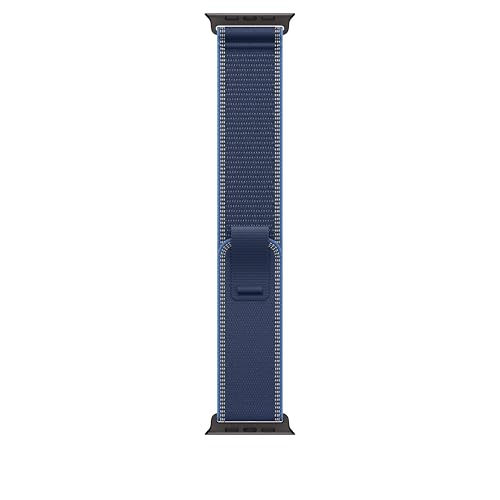 Apple Watch Band - Trail Loop - 49mm - Blue/Bright Blue - M/L - Black Titanium Finish