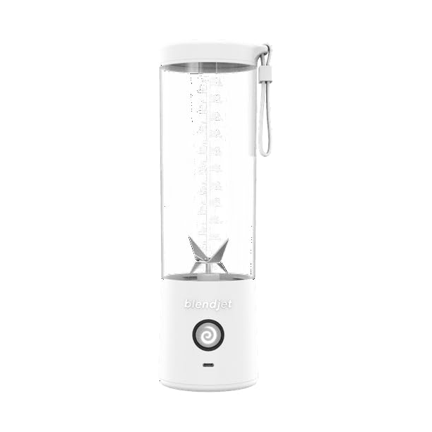 The Original Portable Blender, 20 oz, blanco, motor de 7.4V funciona con pilas, hoja de acero inoxidable de 6 puntos, batería reca