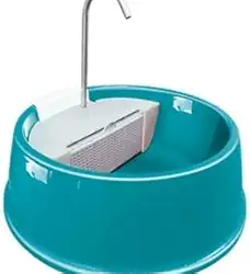 Bebedouro Fonte para Gatos com Filtro, Torneira Automática, Base em Cerâmica, Azul Turquesa